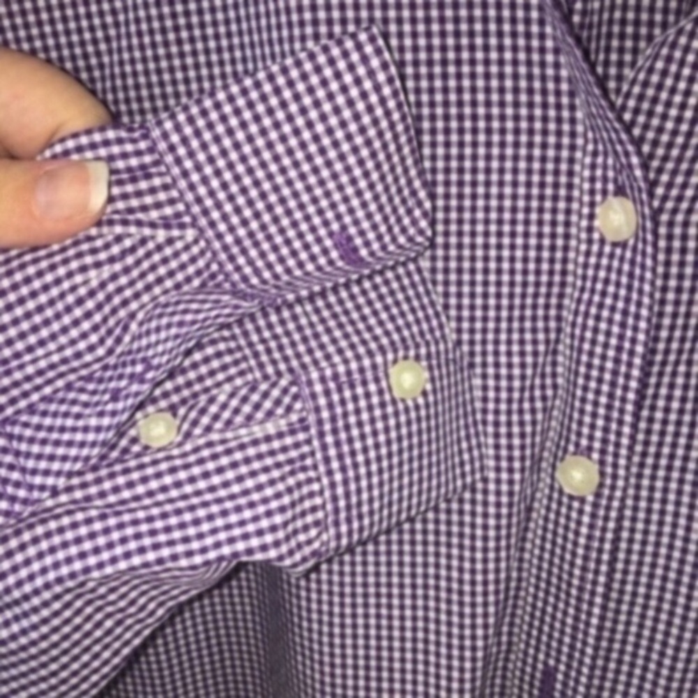 American Eagle Purple Boyfriend Fit Button Down - Picture 4 of 4